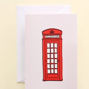 Tarjeta de cabina telefónica de Londres, tarjeta de Londres, icono rojo de Londres, tarjeta roja de Londres, tarjeta temática de Londres hecha en Inglaterra