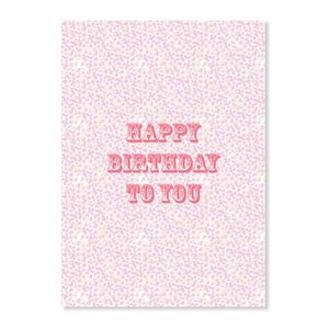 Floral alles Gute zum Geburtstag, rosa Blumenkarte, Geburtstagskarte, tolle Karte, schöne Blumenkarte, Geburtstagskarte, schöne Karte, Karte für Sie