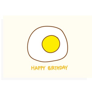 Tarjeta de feliz cumpleaños, tarjeta ilustrada con huevo, tarjeta de cumpleaños, tarjeta de cumpleaños única, feliz cumpleaños para ella, tarjeta divertida, hermosas tarjetas de cumpleaños