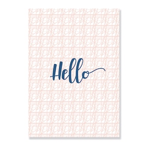 Hallo, Gemusterte Karte, Grußkarte für Ihn, Karten für Sie, Tolle Karten, Schöne Karte, Kalligraphiekarten, Hallo Karte