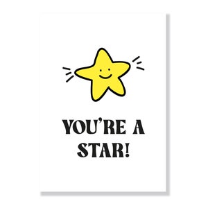 YOU 'RE A STAR, Star Card, illustrierte Karte, süße Karte, Stern-Themen-Karte, schöne Grußkarte