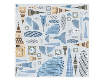 Tarjeta de felicitación ilustrada con un edificio de Londres: diseño único del Reino Unido