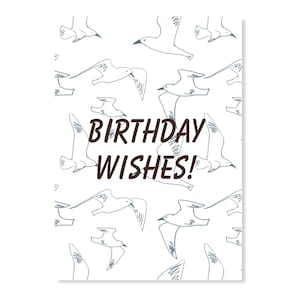 Biglietto di auguri di compleanno, Biglietto di auguri, Compleanno, Biglietto di compleanno, Biglietti unici, Biglietto di compleanno incantevole, Biglietto illustrato, Disegno a mano, Biglietti per lui