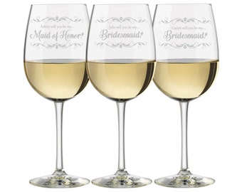Will you be my bridesmaid Wine Glasses, Be My Maid of Honor