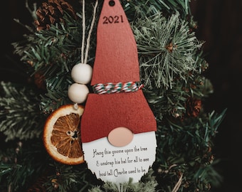 Personalized Gnome Keepsake Height Ornament, Height Ornament, Personalized Kids ornament, Christmas Eve