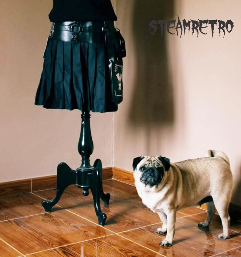 Gothic Pentagram Skirt Gothic Skirt With Bag Womens Black Etsy