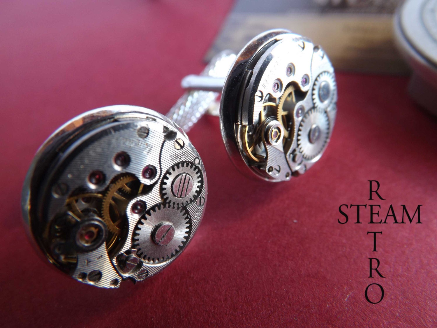 Mens Steampunk Wedding Cufflinks 16 mm Steampunk cufflinks Etsy