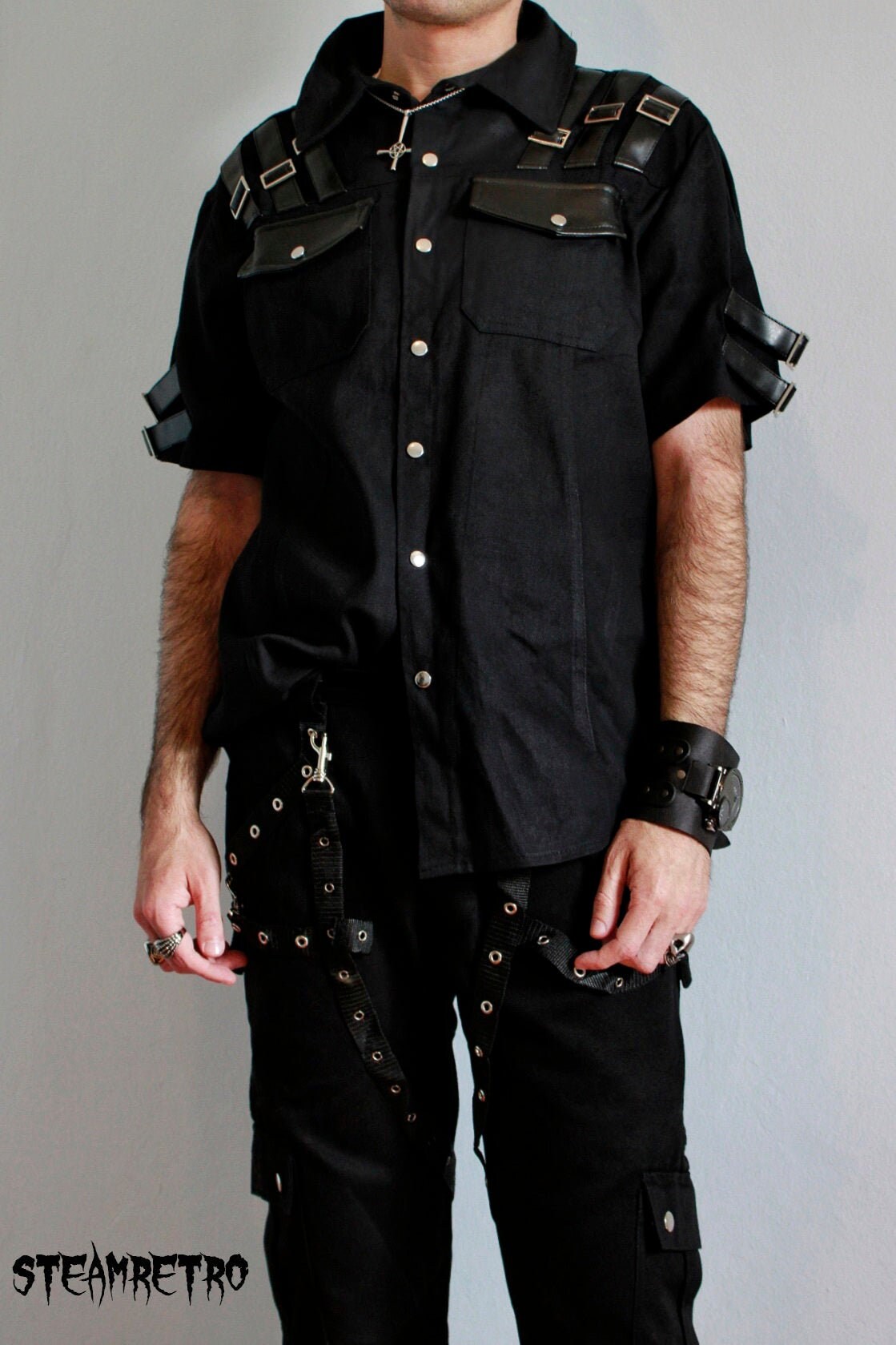 Pantalones cortos goticos pantalones cortos goticos Pantalones cortos EBM shorts darkwave shorts punk metal fashion alt fashion shorts negros shorts de Steamretro Etsy Mexico