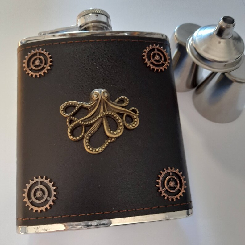 Steampunk Flask and Cup Set Mens Steampunk Gift Steampunk Etsy