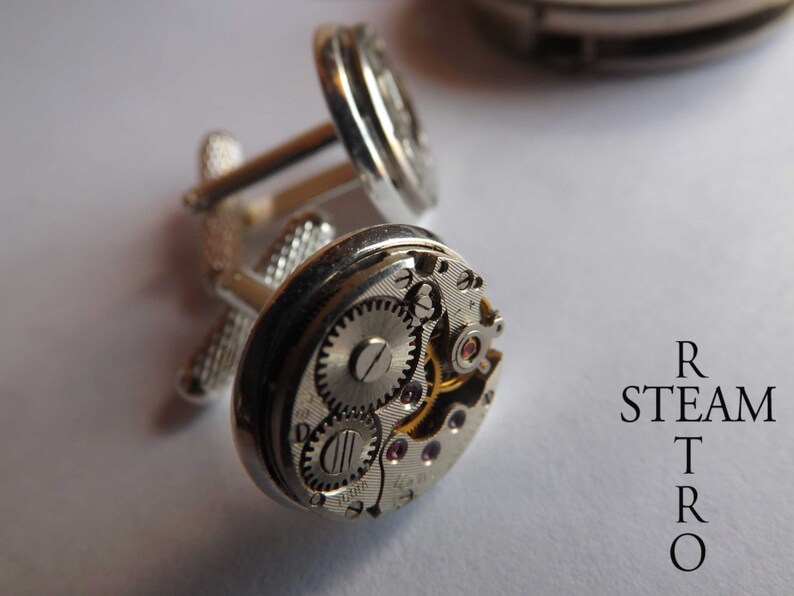 Mens Steampunk Wedding Cufflinks 16 Mm Steampunk Cufflinks Etsy