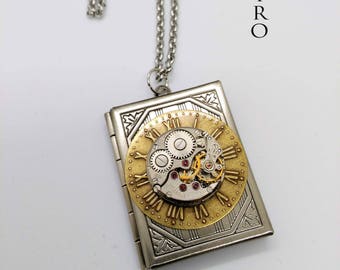 steampunk - locket - Steampunk necklace - Steampunk book locket necklace - Steampunk - locket - steampunk locket - steampunk jewellery