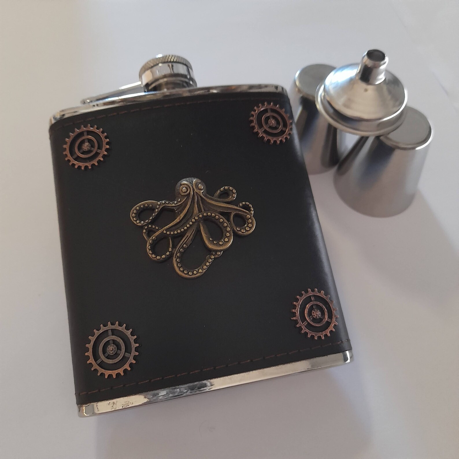 Steampunk Flask and Cup Set Mens Steampunk Gift Steampunk Etsy