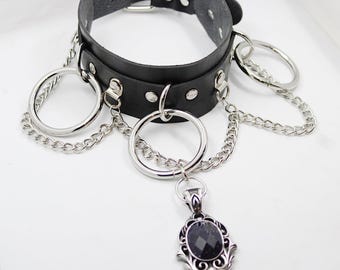 Turmalin Gotisk Choker - Goth Choker - Metall Choker - Choker - Punk Choker - Goth - Goth Tillbehör - Elder Goth Choker