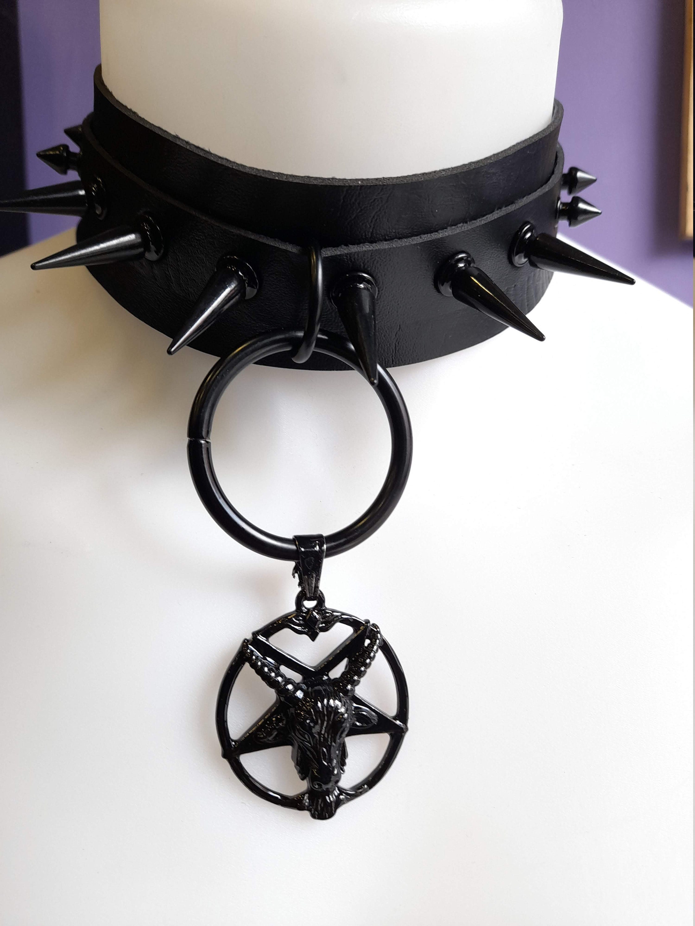 Gothic Choker - Choker - Spiked Choker - Black Choker - Pagan ...