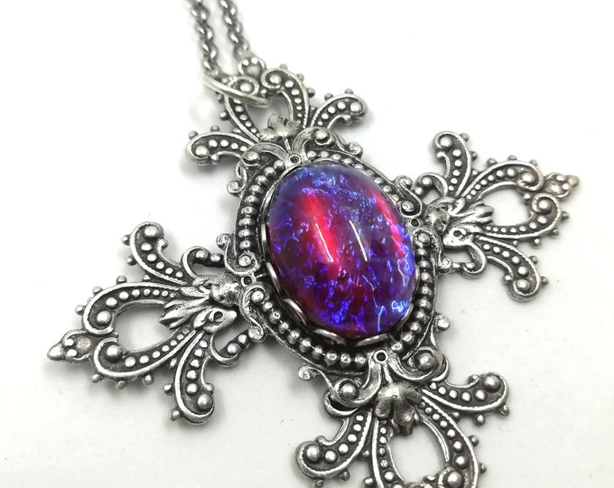 Gothic Cross Goth Cross Necklace Goth Jewellery Silver Etsy