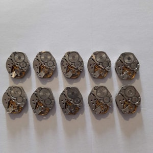 Lot of 10 watch movements 16mm diamond mechanical watch movement, Steampunk Supplies, Watch Movements for Parts, Antique Watch Parts image 4