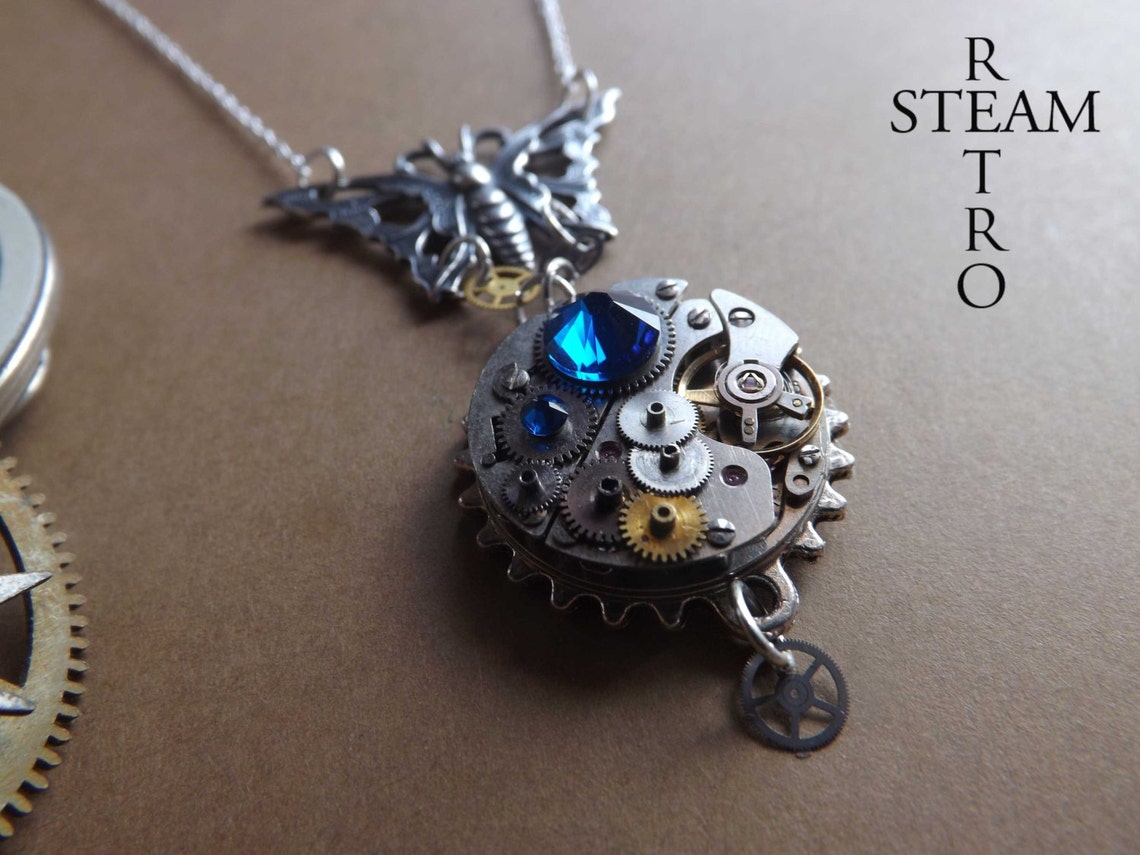 The Clockwork Butterfly Effect Necklace Steampunk Butterfly Etsy