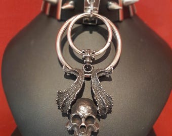 Gotisk hornad djävulschoker - Goth Choker - Metallchoker - Black Metal - Black Metal Choker - Emo Choker - Satanisk Choker - BDSM Choker - Goth