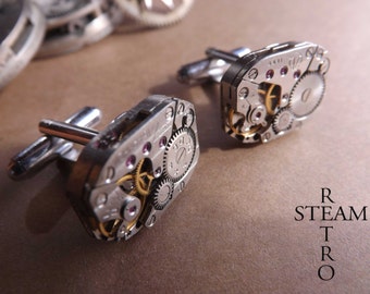 Mens Russian Steampunk Cufflinks - Mens Steampunk - Steampunk Jewelry - Steampunk Accessories - Cufflinks -Christmas gift - steampunk -