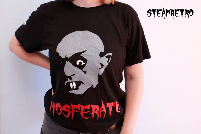 Nosferatu - horror t-shirt - terror t-shirt - vampire t-shirt - black t-shirt - terror t-shirt by steamretro - t-shirts image 8