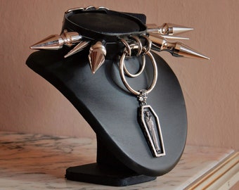 Nosferatu kista-choker med stora spikar - Vampyr-choker - Gotisk choker