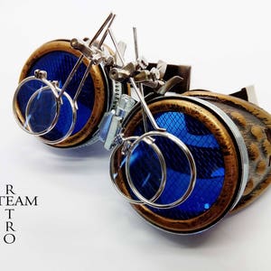Steampunk Goggles Glasses AVIATOR cyber gothic welder glasses steampunk accessories madmax goggles double loupes blue - goggles - steampunk