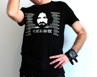 charles manson t-shirt - horror t-shirt - terror t-shirt - manson family t-shirt - black t-shirt - terror t-shirt by steamretro - t-shirts