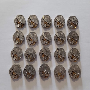 Lot of 20 watch movements - 16mm diamond mechanical watch movement, Steampunk Supplies, Watch Movements for Parts, Antique Watch Parts