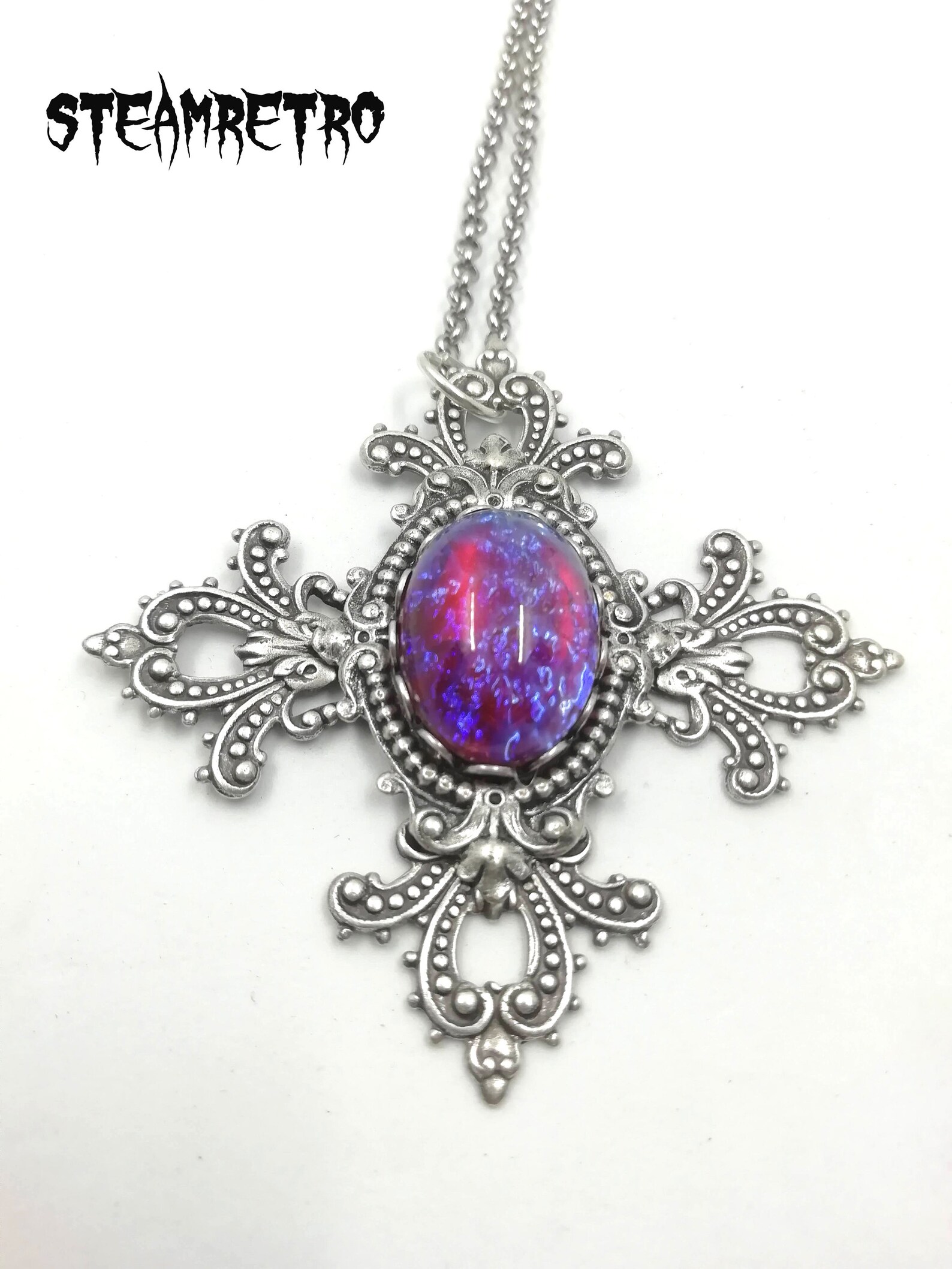 Gothic Cross Goth Cross Necklace Goth Jewellery Silver Etsy