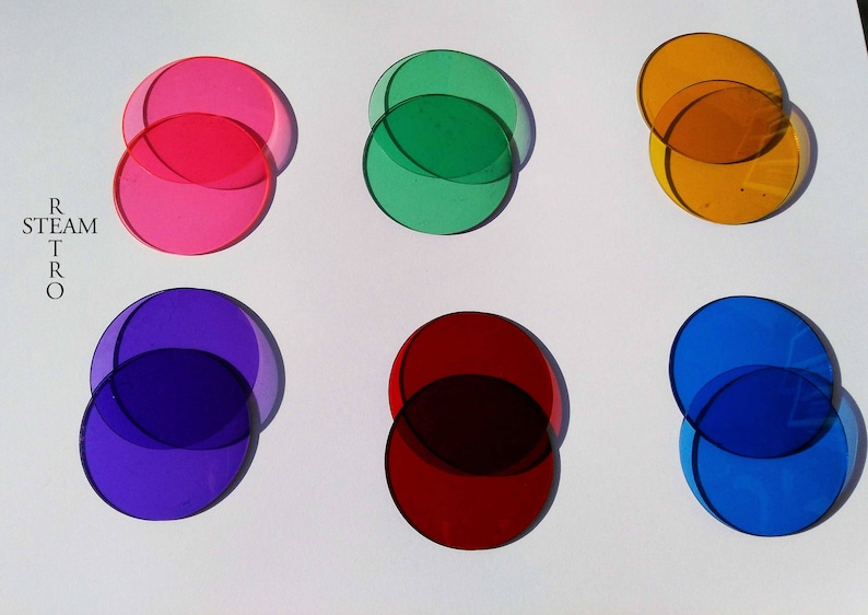 Goggle supplies: colour lenses for Steampunk goggles filter lenses steampunk goggle lenses goggle filters coloured lenses lenses image 1