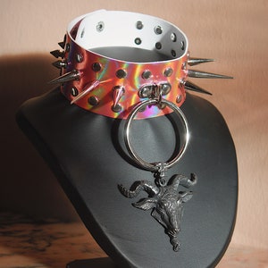 Goth Choker - Baphomet Choker - Cyberpunk Choker - spiked Choker - Satanic choker - Baphomet - Chokers - Pastel goth - Pastel Goth Choker