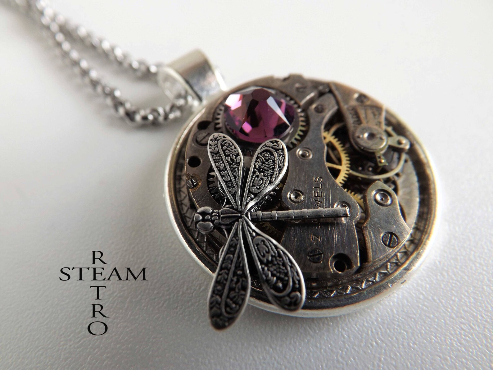 Apopo Steampunk Dragonfly Pendant Necklace - 22\" Chain With 3\" Pendant - Gothic Industrial Sweater Necklace - View #6