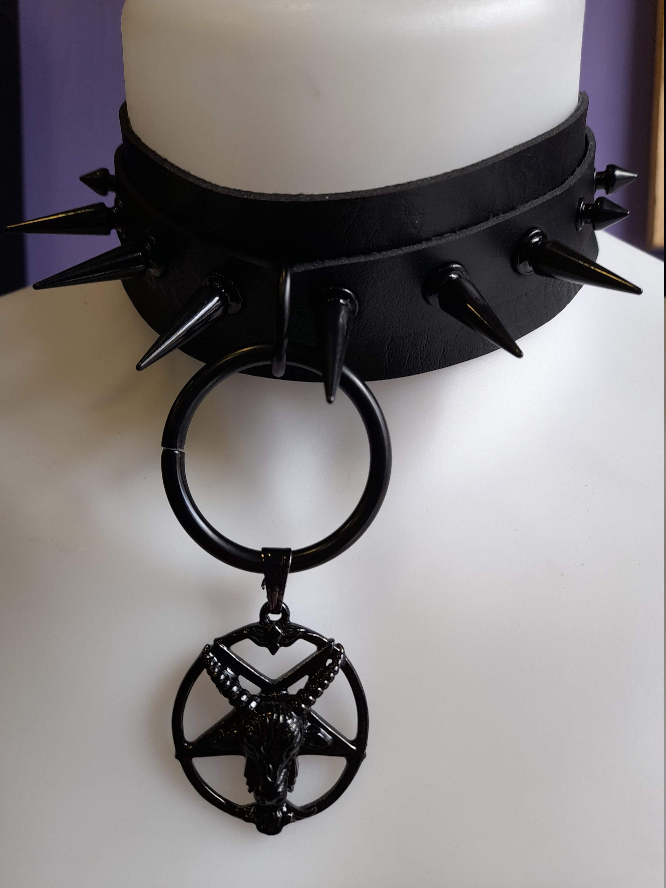 Gothic Choker - Choker - Spiked Choker - Black Choker - Pagan ...