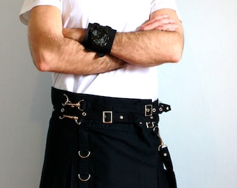 kilt - mens kilt - gothic kilt - black kilt - metal kilt - cyberpunk kilt - darkwave - EBM