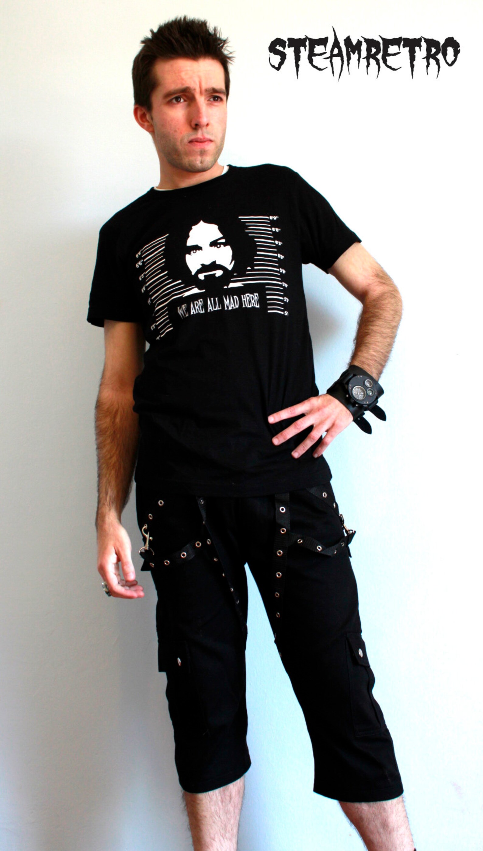 goth shorts outfit