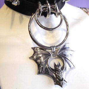 Leather Choker - Hand made Spiked gothic leather choker - Bat Choker - Metal Choker - Goth Choker - Gothic Choker - Darkwave Choker - Bats