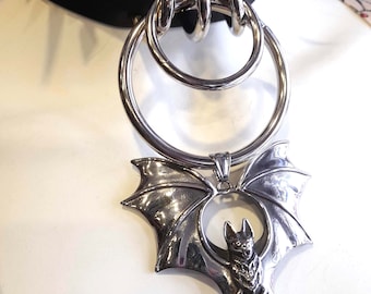 Lederen choker - handgemaakte puntige gotische lederen choker - Bat Choker - Metal Choker - Goth Choker - Gothic Choker - Darkwave Choker - Vleermuizen