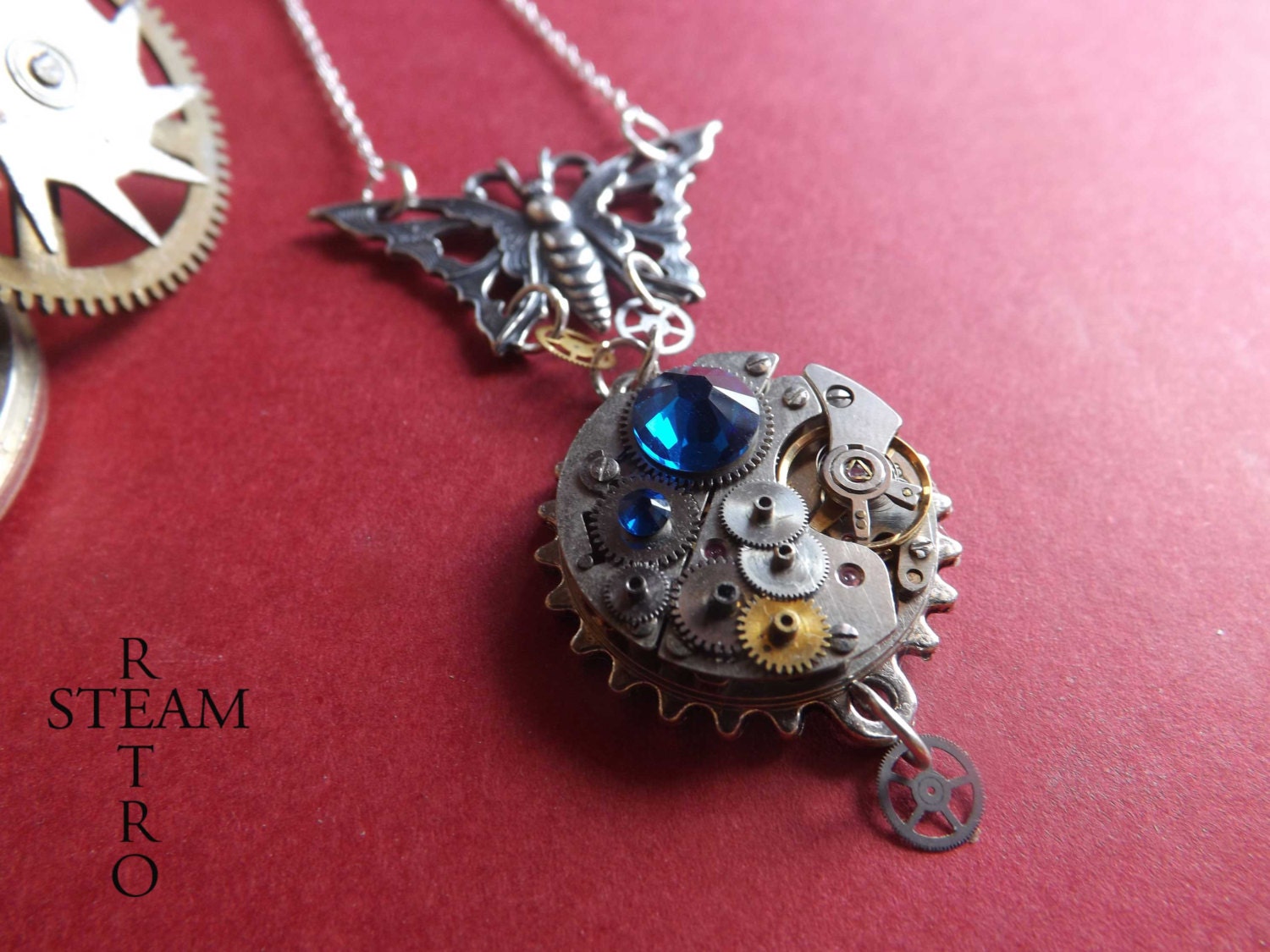 The Clockwork Butterfly Effect Necklace Steampunk Butterfly Etsy