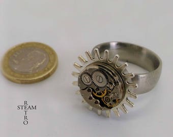 Steampunk Voltaire stainless steel Ring - Steampunk Jewelry by Steamretro - Christmas gift - steampunk ring - soldered quality ring - gothic
