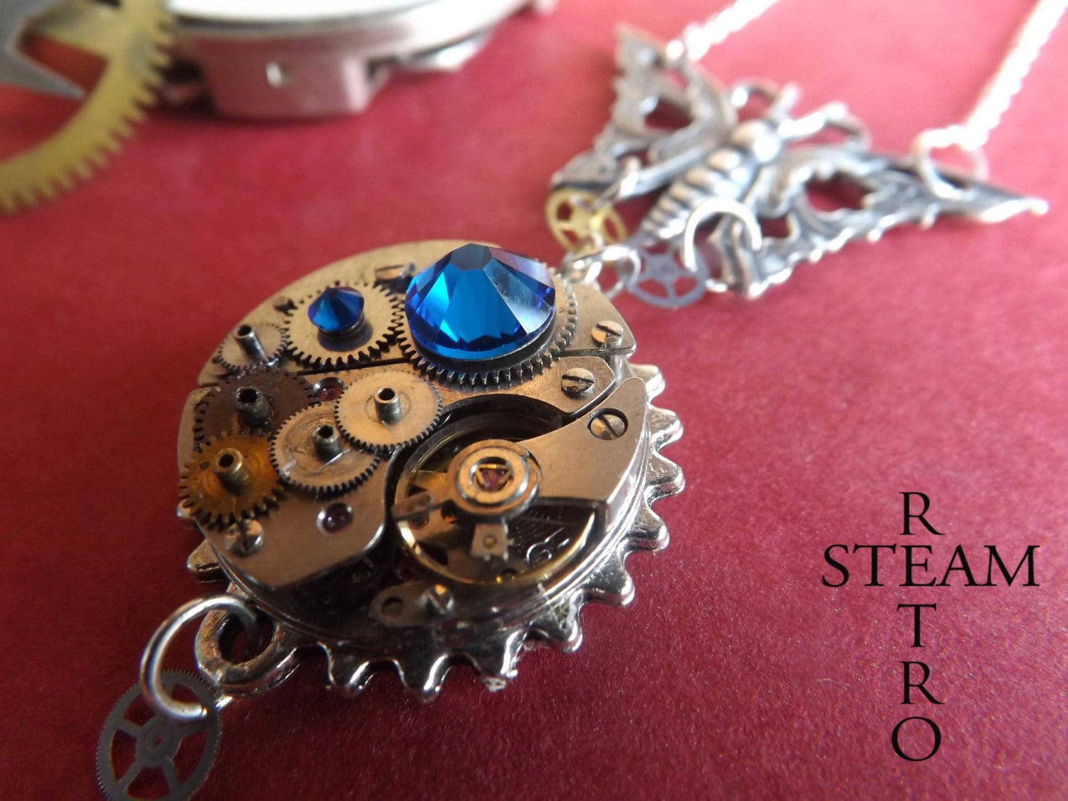 The Clockwork Butterfly Effect Necklace Steampunk Butterfly Etsy