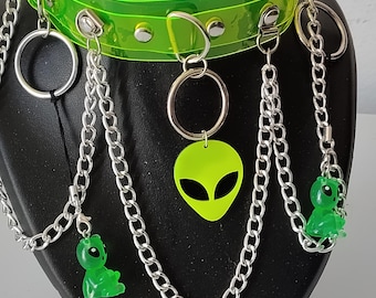 Cyber goth choker - Cyberpunk Choker - Alien Choker - Alien jewellery - Goth Choker - Cybergoth accessories