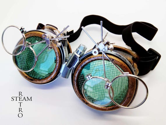 Steampunk Goggles Glasses AVIATOR Cyber Gothic Welder Glasses