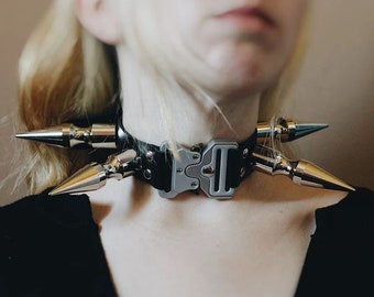 Industrial Choker - Enorm Spik Choker - Punk Choker - EBM