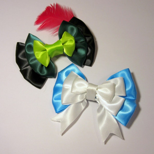 Neverland Combo Pack - Peter Pan et Wendy Darling Inspiré Cosplay Hair Bows Disneybound