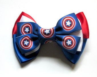 Captain America Inspired Cosplay Hair Bow Disneybound