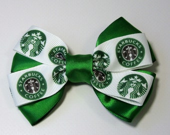 Starbucks Logo Grosgrain Hair Bow