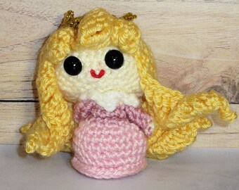 Princesa Aurora Bella Durmiente Princesa Pal Amigurumi Crochet Muñeca