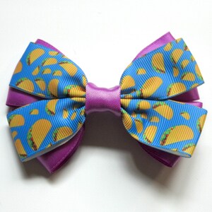 Taco Night Grosgrain Hair Bow, Taco Tuesday, Taco Bell
