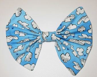 Peanuts Clouds Blue Sky Fabric Cosplay Hair Bow