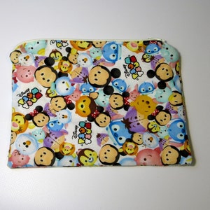 Tsum Tsum White Zip Pouch Wristlet